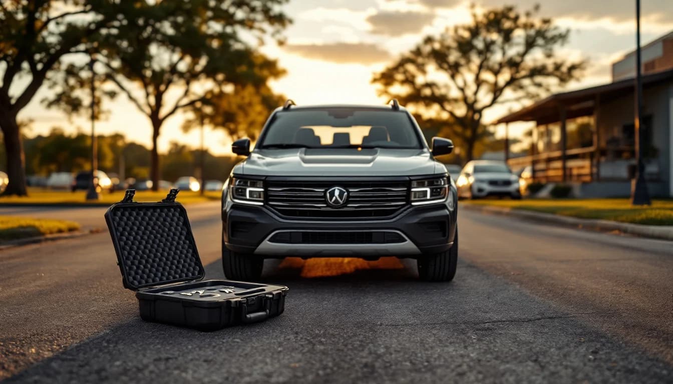 Mobile locksmith programming a Ford Explorer proximity smart key during an all-keys-lost job in Irving TX