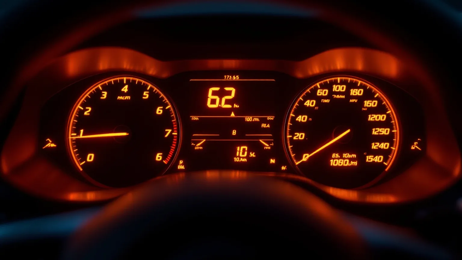 Close-up of an instrument cluster showing a key and immobilizer warning symbol in a vehicle in Irving TX