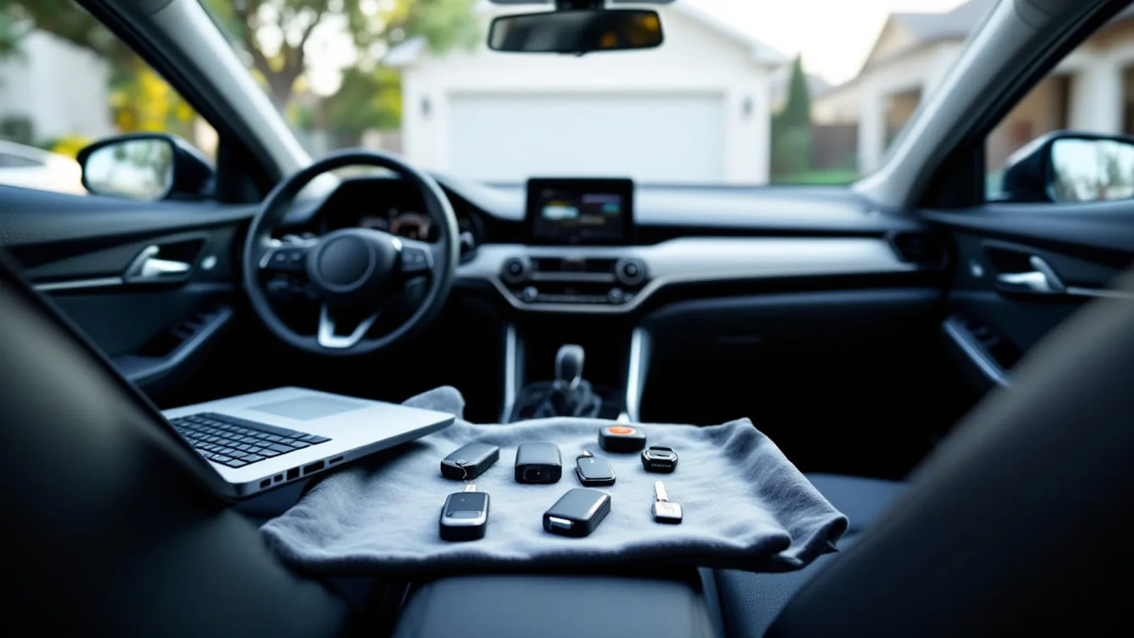 Locksmith performing EEPROM bench procedure on a vehicle immobilizer module in an Irving service bay