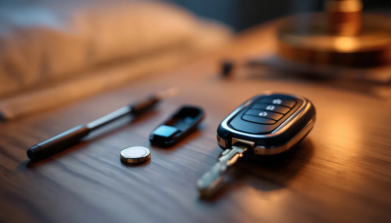 Traveler in Irving TX holding a key fob with its case opened showing the coin cell battery