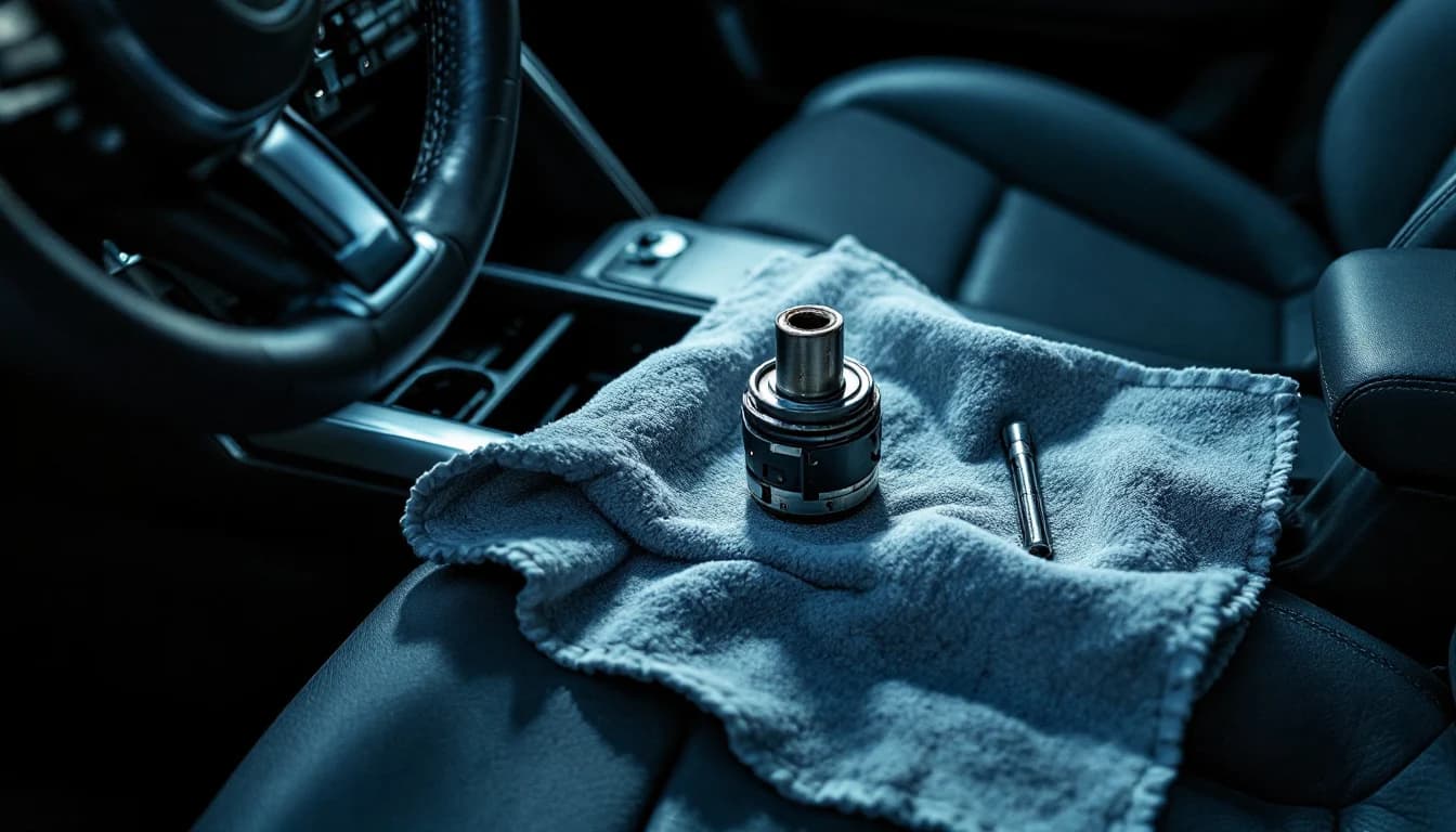 Locksmith servicing a Lexus GX ignition lock cylinder at the steering column during a mobile visit in Irving TX
