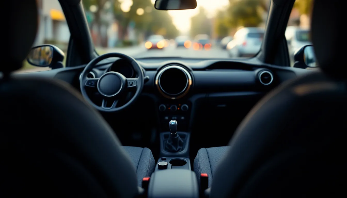 Mobile locksmith programming a round MINI Cooper smart key fob beside the car in Irving TX