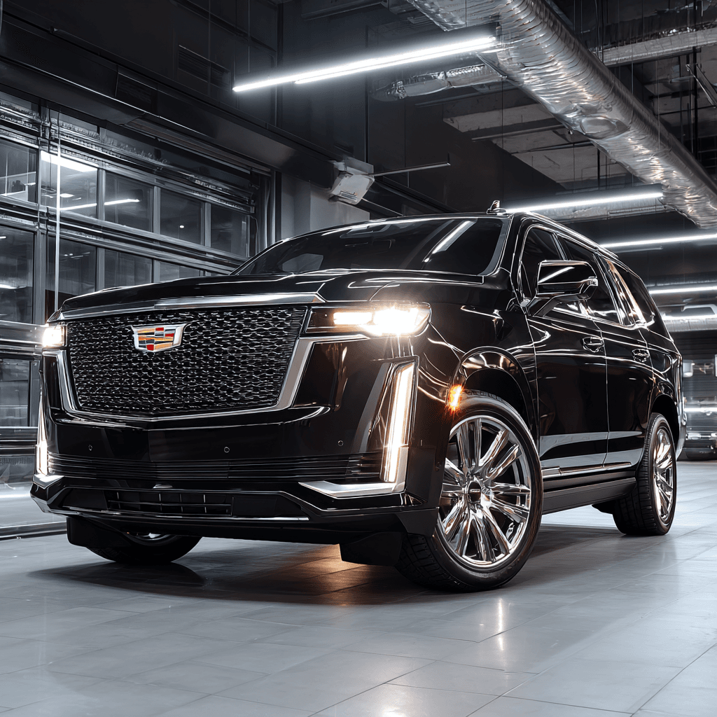 Cadillac Escalade in a luxury garage for smart key programming service