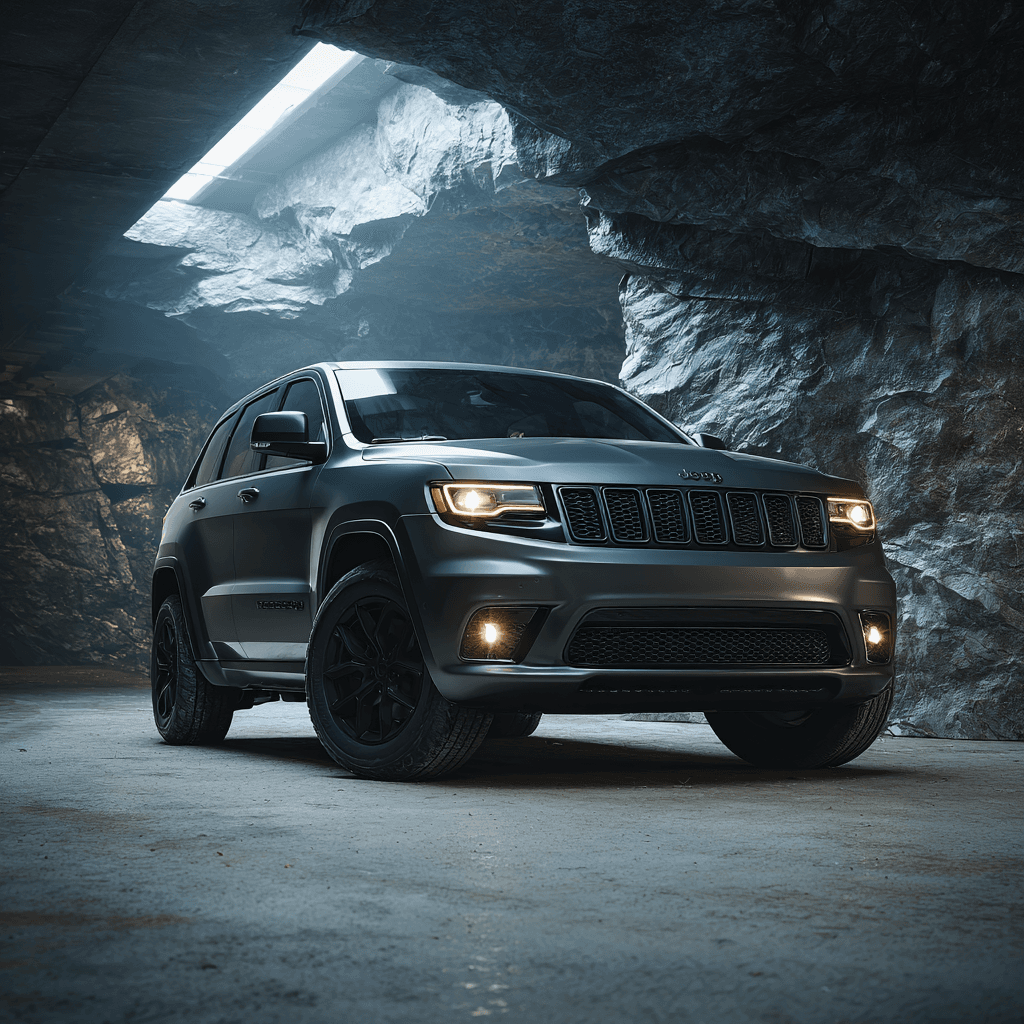 Jeep Grand Cherokee in a rugged outdoor setting for smart key programming