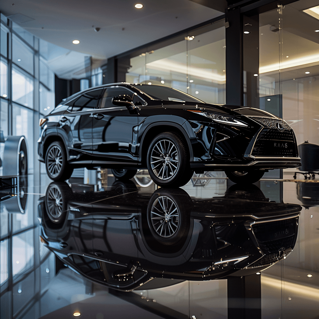 Lexus RX in a luxury indoor showroom for smart key programming service
