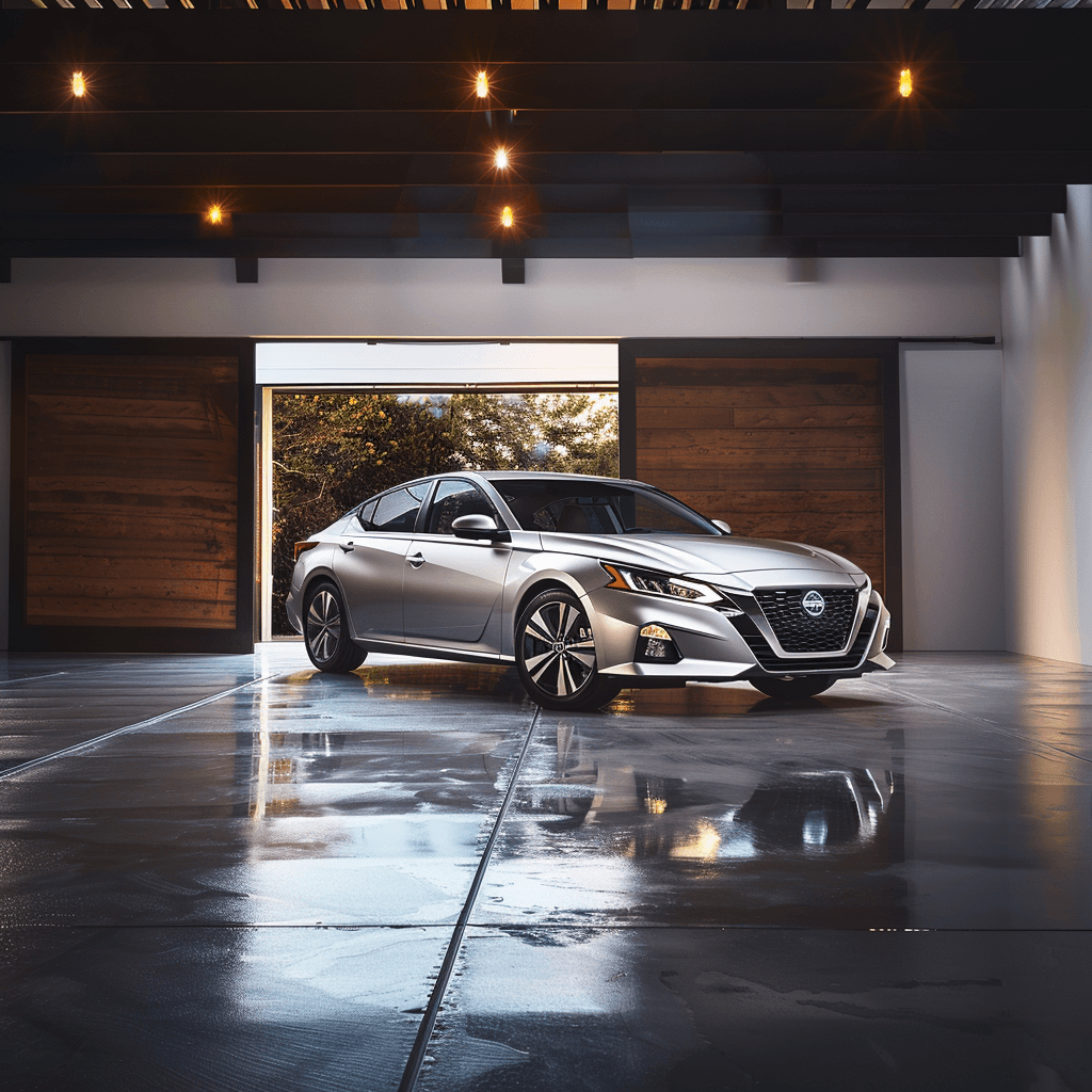 Nissan Altima in a modern garage for intelligent key programming service