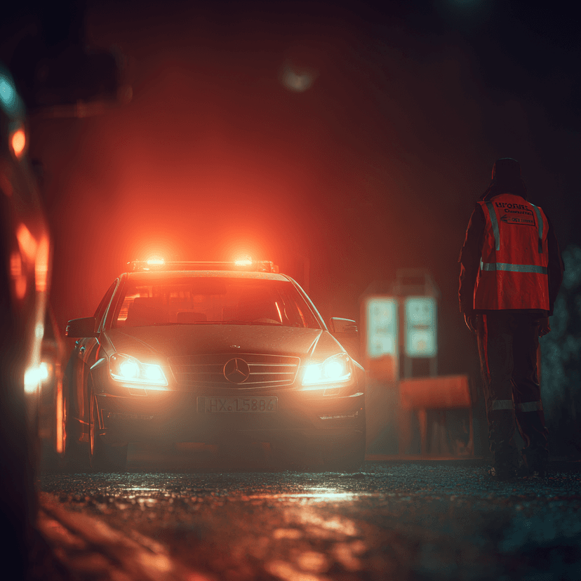 Emergency locksmith arriving at night for roadside car lockout service in Irving TX