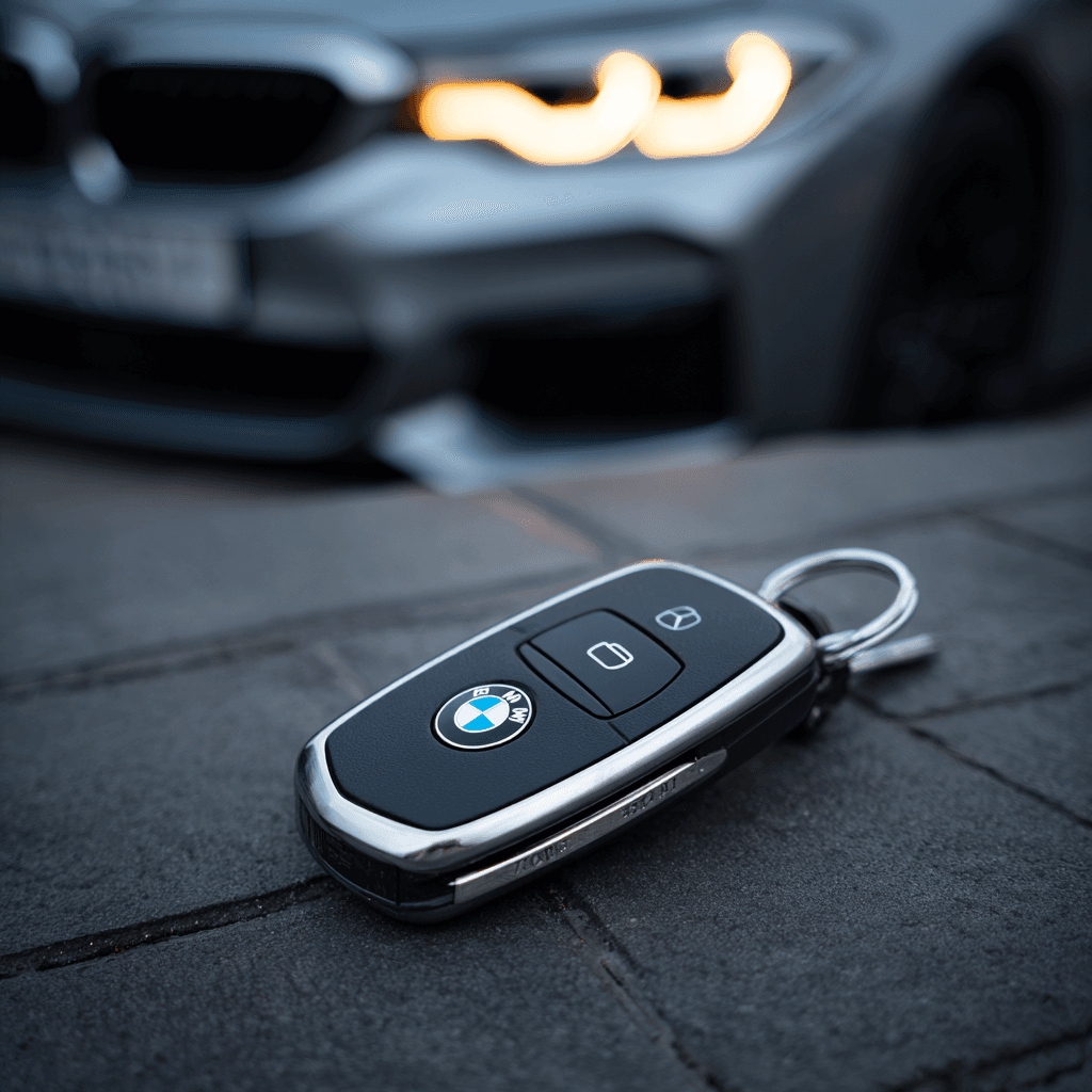 BMW smart key fob close-up for key fob programming service in Irving TX