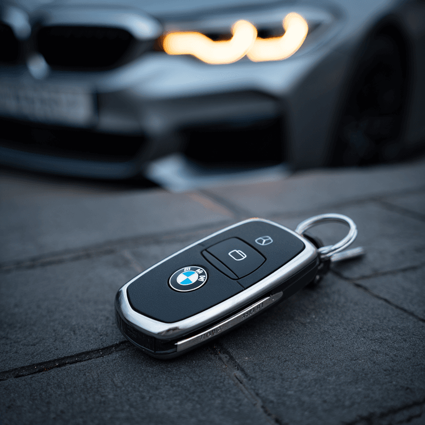 BMW smart key fob close-up for key fob programming service in Irving TX