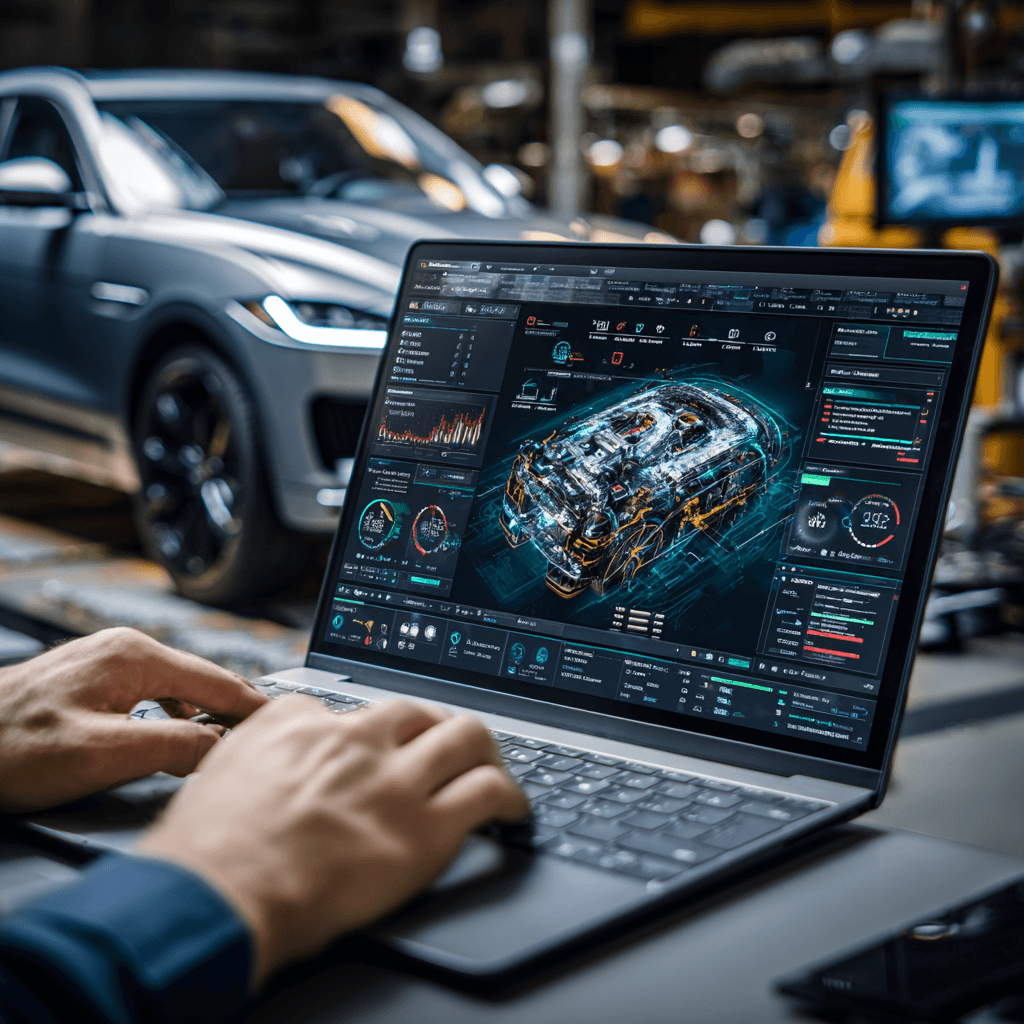 Diagnostic laptop showing vehicle immobilizer data for no key detected repair